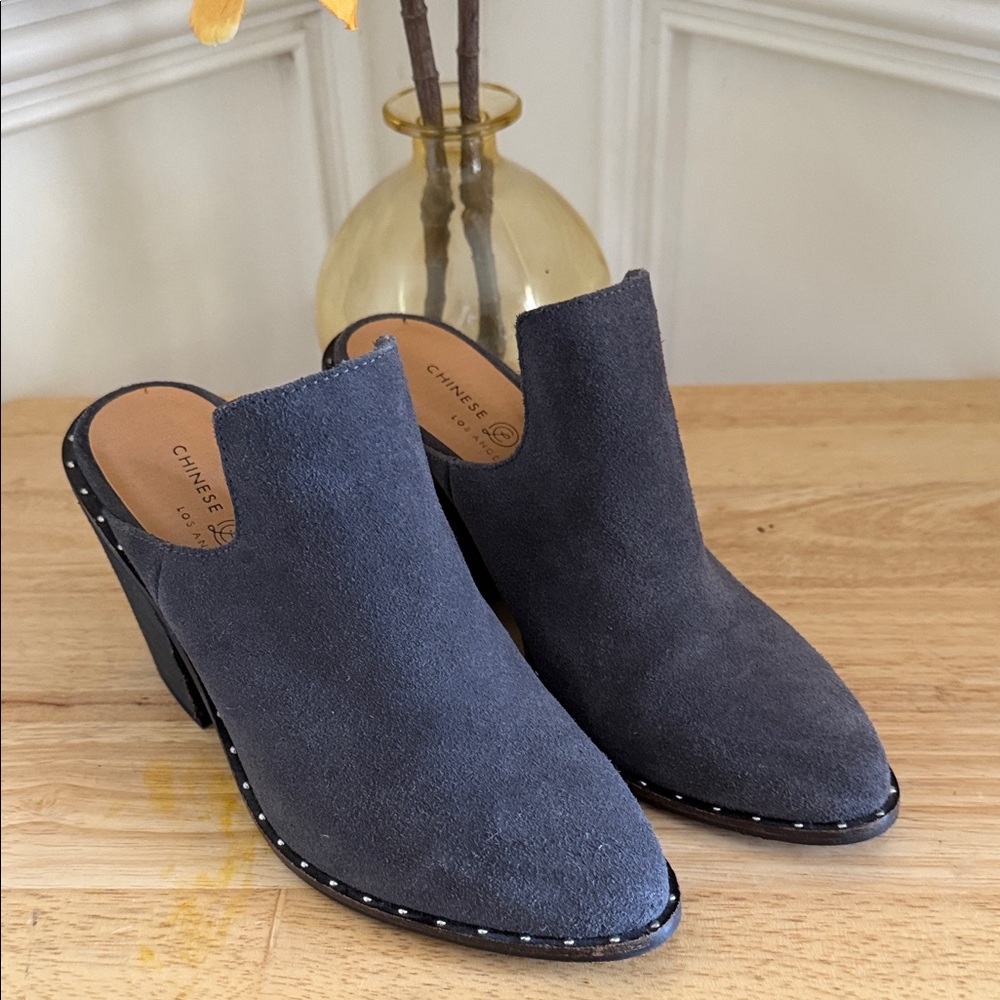 Chinese Laundry Springfield Suede Studded Mule Bootie - Size‎ 8